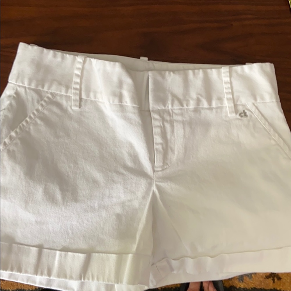 Calvin Klein White Cufffed Shorts